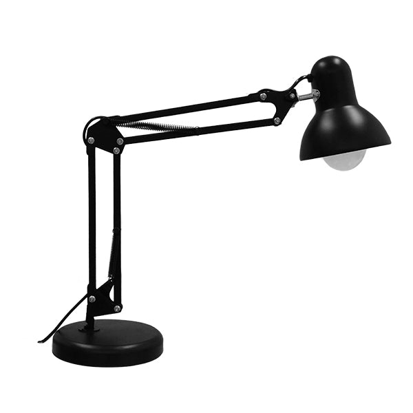 GLOBOSTAR® DESK 01538 Μοντέρνο Επιτραπέζιο Φωτιστικό Πορτατίφ με Ντουί 1 x E27 AC 220-240V IP20 - Μαύρο - Μ15 x Π15 x Υ67cm - ledmania.gr