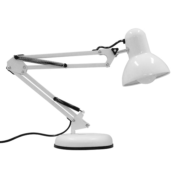 GLOBOSTAR® DESK 01539 Μοντέρνο Επιτραπέζιο Φωτιστικό Πορτατίφ με Ντουί 1 x E27 AC 220-240V IP20 - Λευκό - Μ15 x Π15 x Υ67cm - ledmania.gr