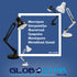 GLOBOSTAR® DESK 01539 Μοντέρνο Επιτραπέζιο Φωτιστικό Πορτατίφ με Ντουί 1 x E27 AC 220-240V IP20 - Λευκό - Μ15 x Π15 x Υ67cm - ledmania.gr