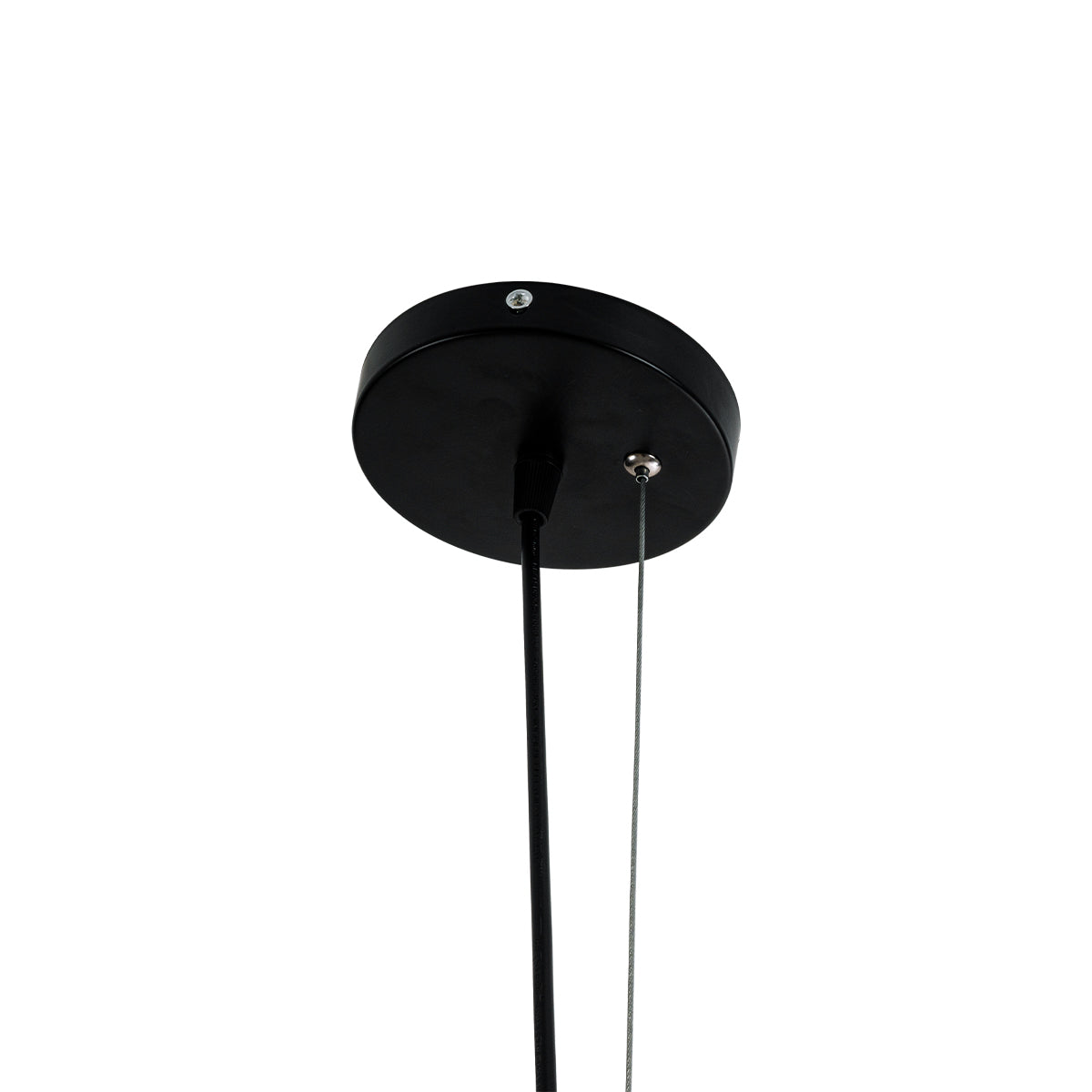 GLOBOSTAR® LILY 01559 Vintage Κρεμαστό Φωτιστικό Οροφής με Ντουί 1 x E27 AC 220-240V IP20 - Μαύρο & Λευκό - Μ25 x Π25 x Υ61cm