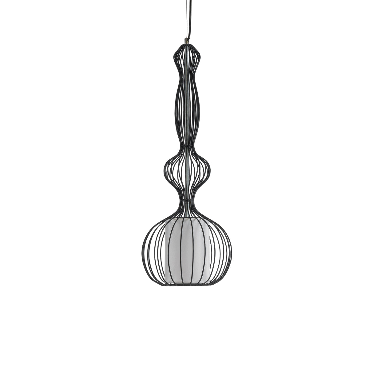 GLOBOSTAR® LILY 01560 Vintage Κρεμαστό Φωτιστικό Οροφής με Ντουί 1 x E27 AC 220-240V IP20 - Μαύρο & Λευκό - Μ25 x Π25 x Υ67cm - ledmania.gr