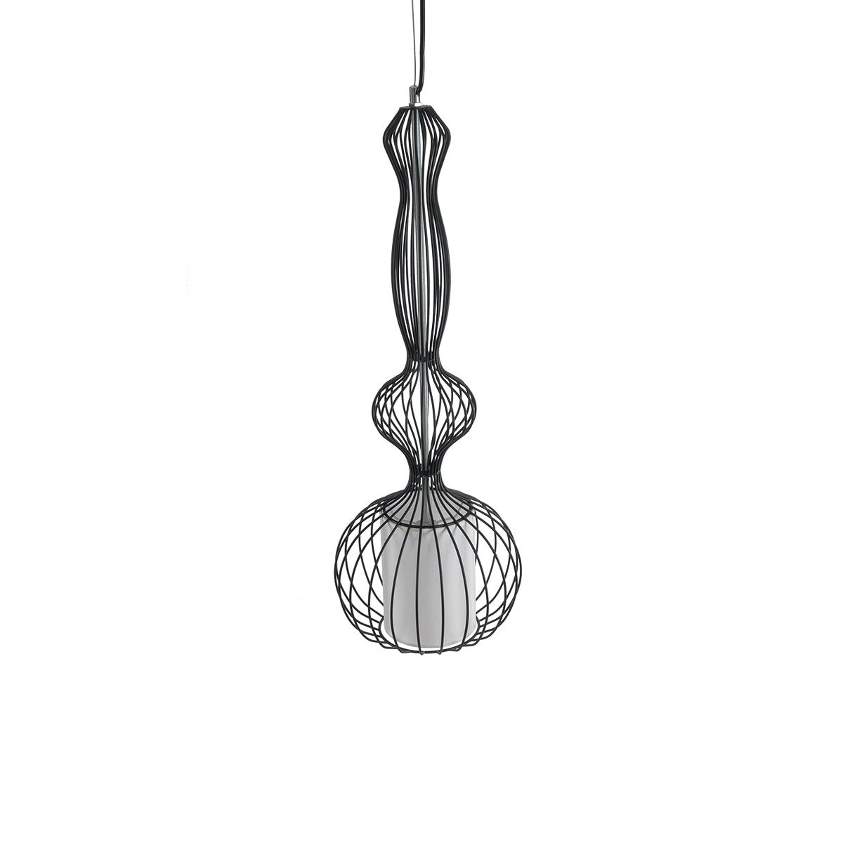 GLOBOSTAR® LILY 01560 Vintage Κρεμαστό Φωτιστικό Οροφής με Ντουί 1 x E27 AC 220-240V IP20 - Μαύρο & Λευκό - Μ25 x Π25 x Υ67cm - ledmania.gr