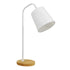 GLOBOSTAR® RIBBON 01574 Μοντέρνο Επιτραπέζιο Φωτιστικό Πορτατίφ με Ντουί 1 x E27 AC 220-240V IP20 - Λευκό & Μπεζ - Μ15 x Π30 x Υ49cm