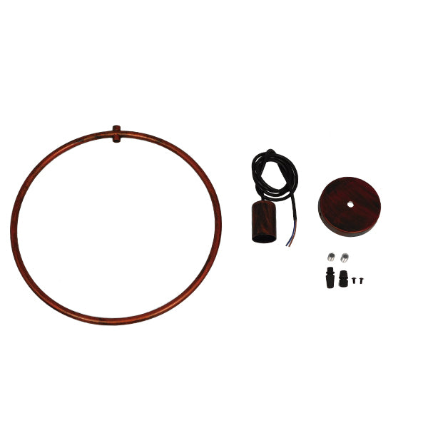 GloboStar® OMICRON 01579 Μοντέρνο Κρεμαστό Φωτιστικό Ανάρτηση Μονόφωτο 1 x E27 IP20 Χάλκινο Μέταλλο - Μ33 x Π4 x Υ33cm - ledmania.gr