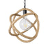 GloboStar® BALANCE 01596 Vintage Κρεμαστό Φωτιστικό Οροφής Μονόφωτο 1 x E27 Μπεζ Μεταλλικό με Σχοινί Φ35 x Υ36cm - ledmania.gr