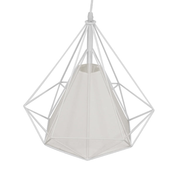 GLOBOSTAR® KAIRI 01619 Μοντέρνο Κρεμαστό Φωτιστικό Οροφής με Ντουί 1 x E27 AC 220-240V IP20 - Λευκό - Μ38 x Π38 x Υ39cm - ledmania.gr