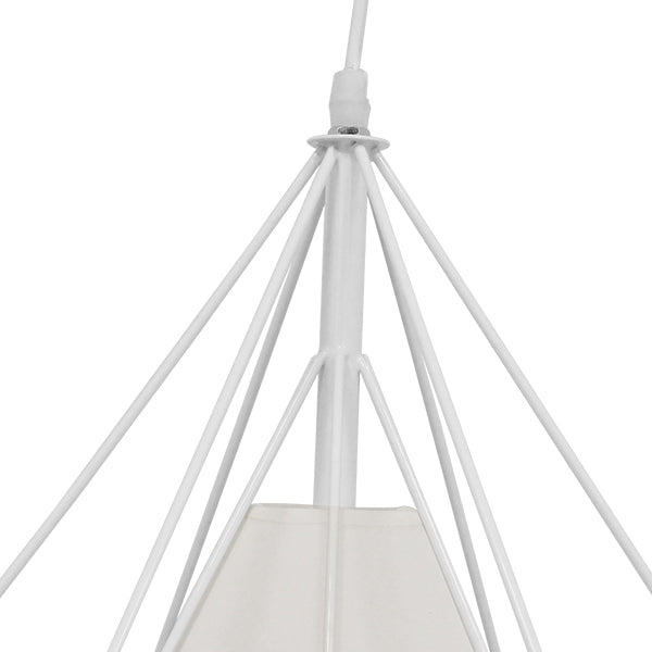 GLOBOSTAR® KAIRI 01619 Μοντέρνο Κρεμαστό Φωτιστικό Οροφής με Ντουί 1 x E27 AC 220-240V IP20 - Λευκό - Μ38 x Π38 x Υ39cm - ledmania.gr