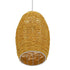 GloboStar® INCASS 01631 Vintage Κρεμαστό Φωτιστικό Ανάρτηση Μονόφωτο 1 x E27 IP20 Μπεζ Rattan - Μ15 x Π15 x Υ25cm - ledmania.gr