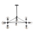 GLOBOSTAR® SENTINEL 01636 Μοντέρνο Φωτιστικό Οροφής με Ντουί 10 x E27 AC 220-240V IP20 - Μαύρο & Διάφανο - Μ105 x Π80 x Υ90cm