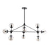 GLOBOSTAR® SENTINEL 01636 Μοντέρνο Φωτιστικό Οροφής με Ντουί 10 x E27 AC 220-240V IP20 - Μαύρο & Διάφανο - Μ105 x Π80 x Υ90cm