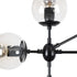 GLOBOSTAR® SENTINEL 01636 Μοντέρνο Φωτιστικό Οροφής με Ντουί 10 x E27 AC 220-240V IP20 - Μαύρο & Διάφανο - Μ105 x Π80 x Υ90cm