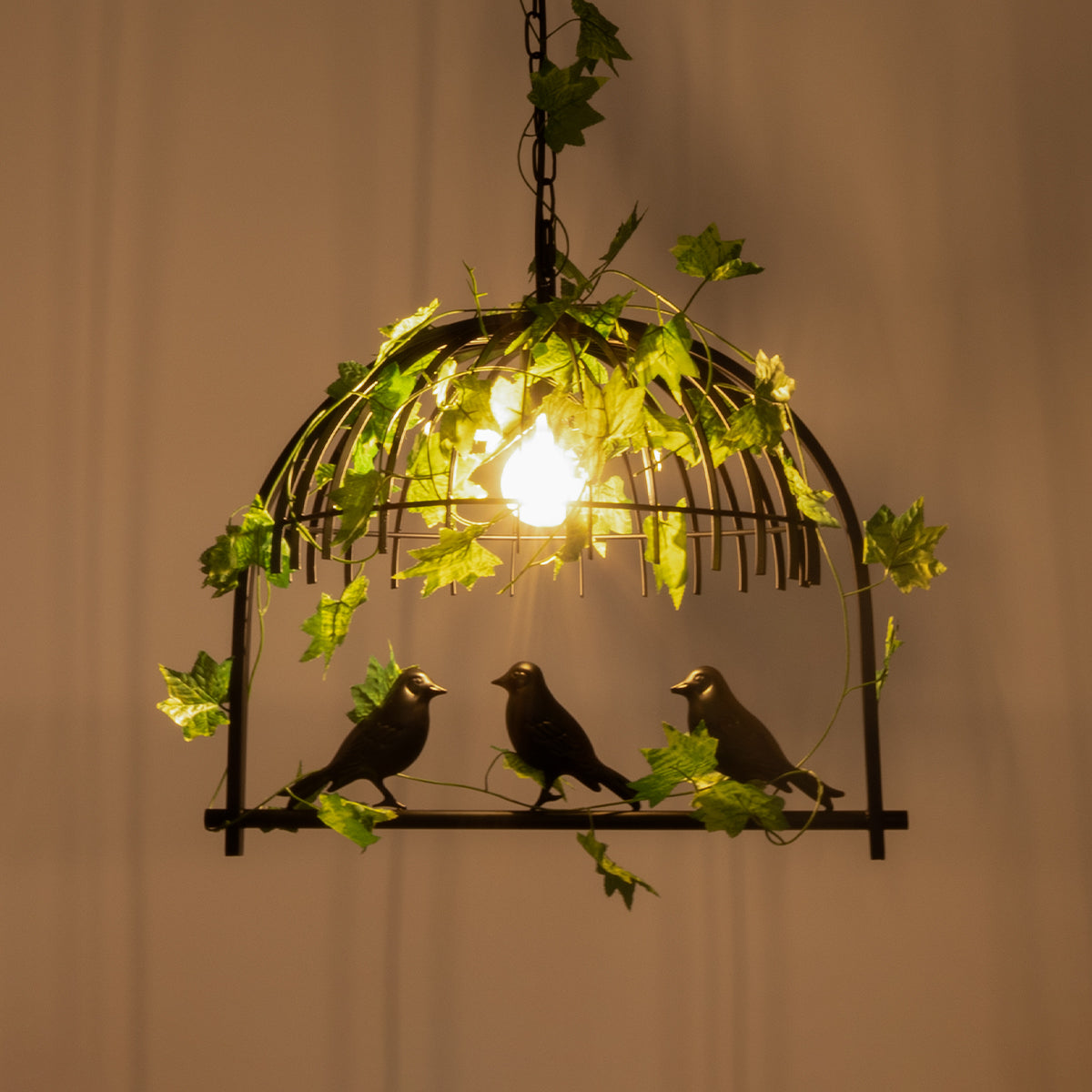GLOBOSTAR® NEST 01640 Vintage Κρεμαστό Φωτιστικό Οροφής με Ντουί 1 x E27 AC 220-240V IP20 - Μαύρο & Πράσινο - Μ48 x Π38 x Υ40cm - ledmania.gr