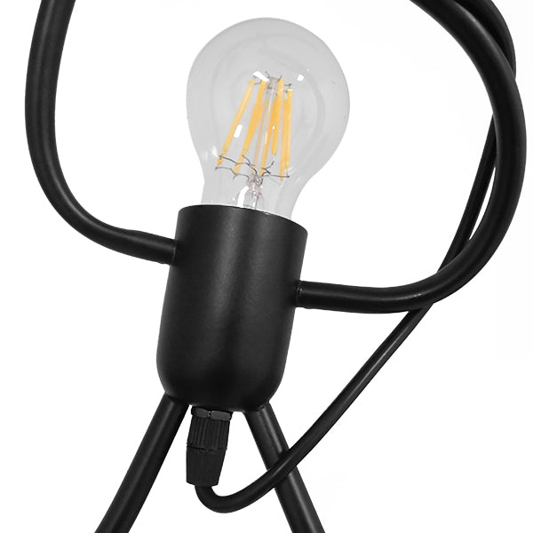 GLOBOSTAR® LITTLE MAN 01655 Μοντέρνο Κρεμαστό Φωτιστικό Οροφής με Ντουί 3 x E27 AC 220-240V IP20 - Μαύρο - Μ45 x Π45 x Υ40cm