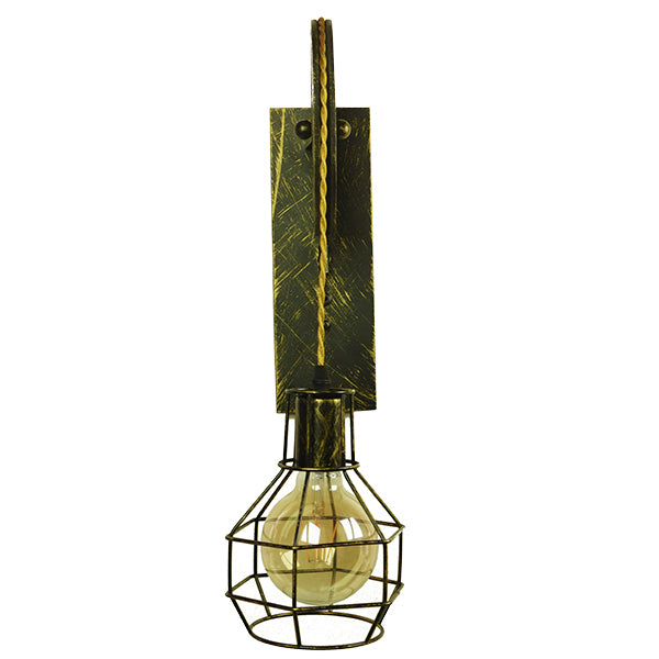 GLOBOSTAR® RYDON 01659 Vintage Φωτιστικό Τοίχου - Απλίκα με Ντουί 1 x E27 AC 220-240V IP20 - Μπρούτζινο Εφέ Σκουριάς - Μ15 x Π24 x Υ70cm - ledmania.gr