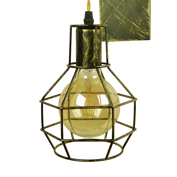 GLOBOSTAR® RYDON 01659 Vintage Φωτιστικό Τοίχου - Απλίκα με Ντουί 1 x E27 AC 220-240V IP20 - Μπρούτζινο Εφέ Σκουριάς - Μ15 x Π24 x Υ70cm - ledmania.gr
