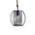 GloboStar® ORVAL 01689 Μοντέρνο Κρεμαστό Φωτιστικό Οροφής Μονόφωτο 1 x E27 AC220-240V IP20 - Φ20 x Υ20cm - Μαύρο Μεταλλικό με Μπεζ Σχοινί Πλέγμα - 5 Χρόνια Εγγύηση - ledmania.gr