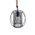 GloboStar® ORVAL 01689 Μοντέρνο Κρεμαστό Φωτιστικό Οροφής Μονόφωτο 1 x E27 AC220-240V IP20 - Φ20 x Υ20cm - Μαύρο Μεταλλικό με Μπεζ Σχοινί Πλέγμα - 5 Χρόνια Εγγύηση - ledmania.gr