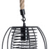 GloboStar® ORVAL 01689 Μοντέρνο Κρεμαστό Φωτιστικό Οροφής Μονόφωτο 1 x E27 AC220-240V IP20 - Φ20 x Υ20cm - Μαύρο Μεταλλικό με Μπεζ Σχοινί Πλέγμα - 5 Χρόνια Εγγύηση - ledmania.gr