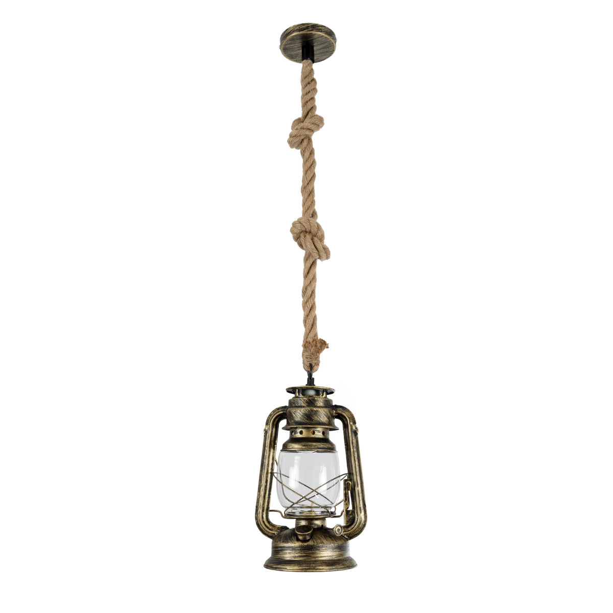 GLOBOSTAR® BARBAROSSA 01705 Vintage Κρεμαστό Φωτιστικό Οροφής με Ντουί 1 x E27 AC 220-240V IP20 - Μπρούτζινο - Μ18 x Π18 x Υ28cm