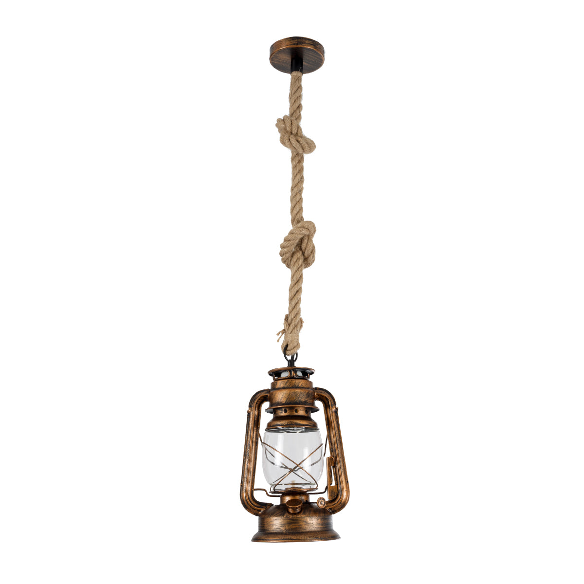 GLOBOSTAR® BARBAROSSA 01706 Vintage Κρεμαστό Φωτιστικό Οροφής με Ντουί 1 x E27 AC 220-240V IP20 - Χάλκινο Εφέ Σκουριάς - Μ18 x Π18 x Υ28cm