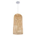 GloboStar® CALERO 01710 Boho Μοντέρνο Κρεμαστό Πλέγμα Μονόφωτο 1 x E27 IP20 Μπεζ Ξύλο - Μ25 x Π25 x Υ50cm - ledmania.gr