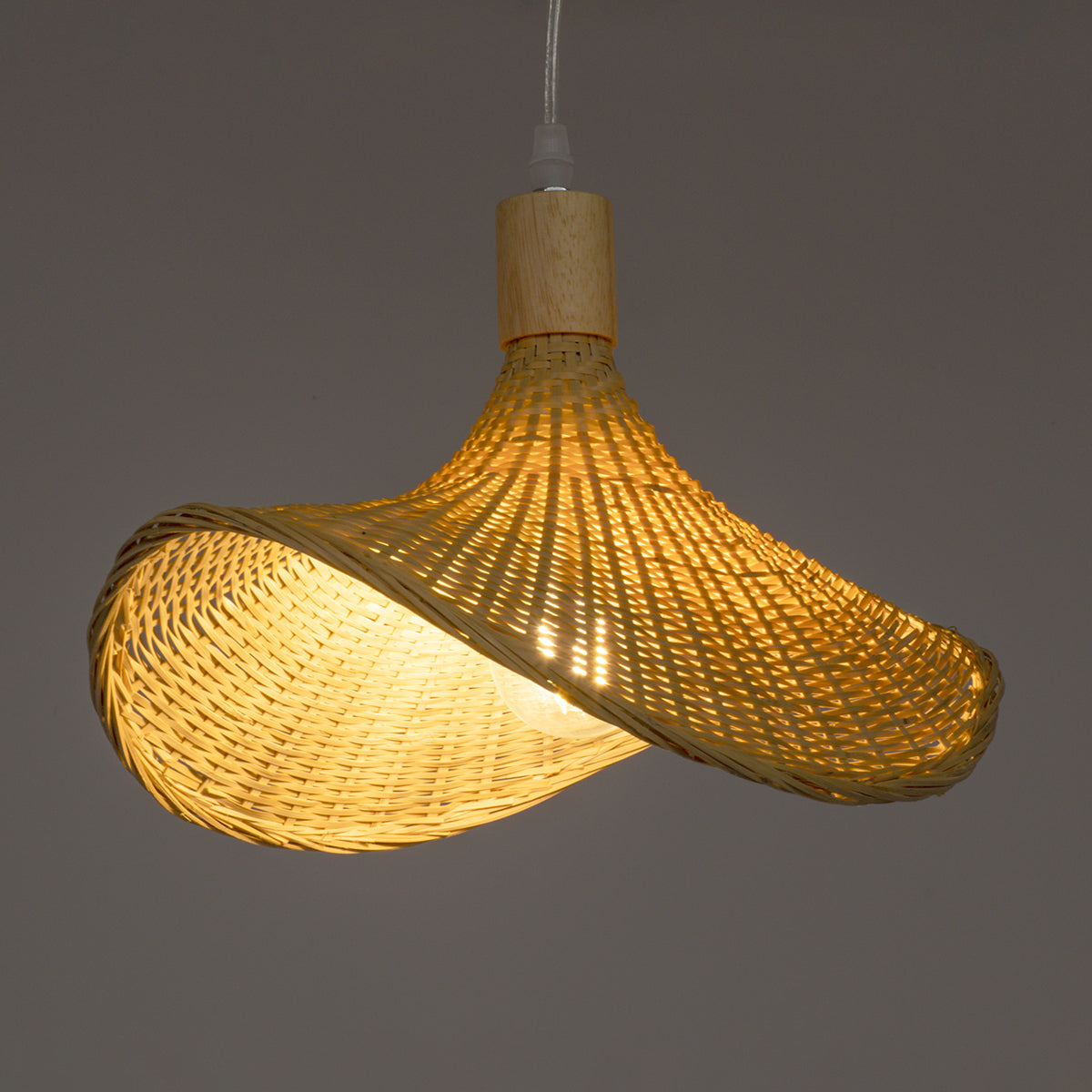GLOBOSTAR® CUBA 01715 Boho Κρεμαστό Φωτιστικό Οροφής με Ντουί 1 x E27 AC 220-240V IP20 - Μπεζ - Μ33 x Π33 x Υ25cm - ledmania.gr