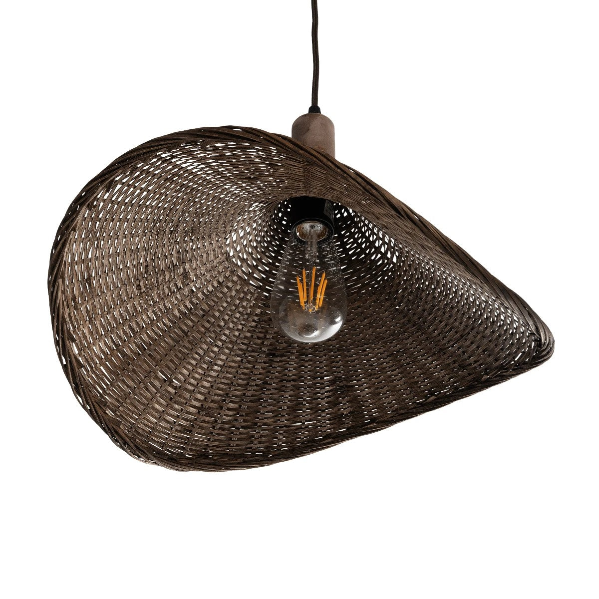 GLOBOSTAR® CUBA 01718 Boho Κρεμαστό Φωτιστικό Οροφής με Ντουί 1 x E27 AC 220-240V IP20 - Καφέ - Μ43 x Π40 x Y28cm
