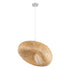 GloboStar® CARIBBEAN 01723 Boho Κρεμαστό Φωτιστικό Ανάρτηση Μονόφωτο 1 x E27 IP20 Μπεζ Ξύλο - Μ45 x Π45 x Υ24cm - ledmania.gr