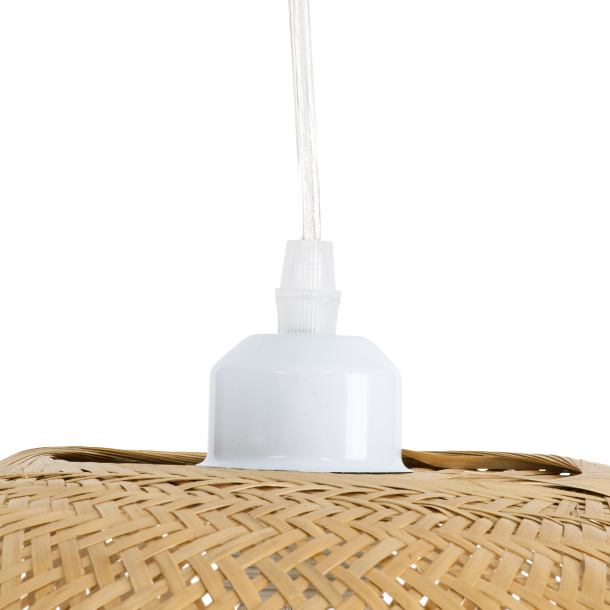 GloboStar® CARIBBEAN 01723 Boho Κρεμαστό Φωτιστικό Ανάρτηση Μονόφωτο 1 x E27 IP20 Μπεζ Ξύλο - Μ45 x Π45 x Υ24cm - ledmania.gr