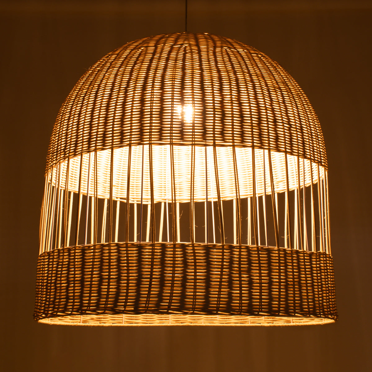 GLOBOSTAR® LUCIA 01726 Boho Κρεμαστό Φωτιστικό Οροφής με Ντουί 1 x E27 AC 220-240V IP20 - Μπεζ - Μ60 x Π60 x Y60cm - ledmania.gr