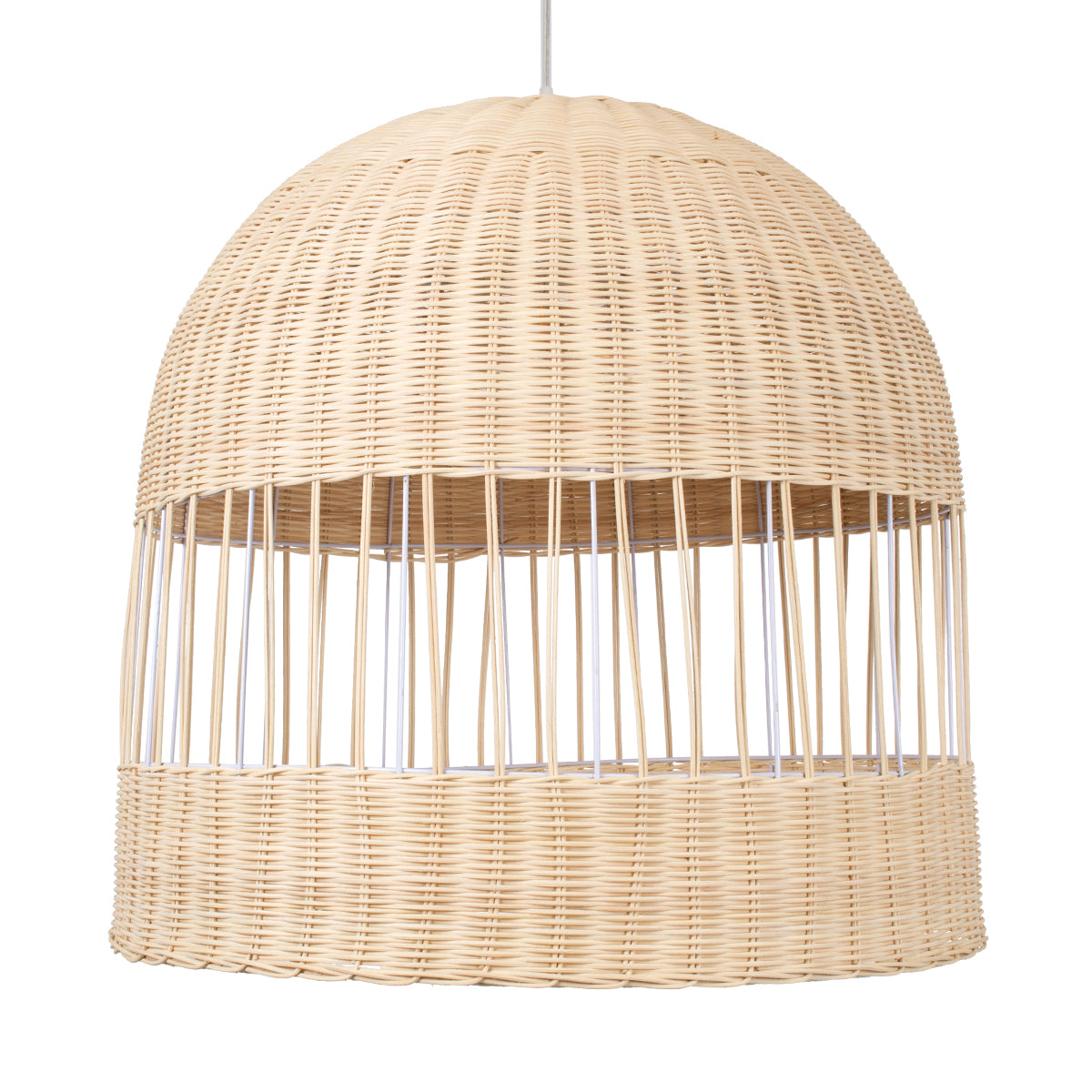 GLOBOSTAR® LUCIA 01726 Boho Κρεμαστό Φωτιστικό Οροφής με Ντουί 1 x E27 AC 220-240V IP20 - Μπεζ - Μ60 x Π60 x Y60cm - ledmania.gr