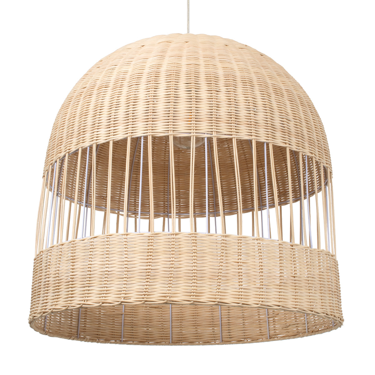 GLOBOSTAR® LUCIA 01726 Boho Κρεμαστό Φωτιστικό Οροφής με Ντουί 1 x E27 AC 220-240V IP20 - Μπεζ - Μ60 x Π60 x Y60cm - ledmania.gr