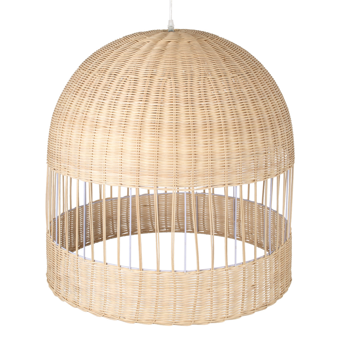 GLOBOSTAR® LUCIA 01726 Boho Κρεμαστό Φωτιστικό Οροφής με Ντουί 1 x E27 AC 220-240V IP20 - Μπεζ - Μ60 x Π60 x Y60cm - ledmania.gr