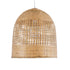 GloboStar® BORA-BORA 01735 Boho Κρεμαστό Φωτιστικό Καμπάνα Μονόφωτο 1 x E27 IP20 Μπεζ Ξύλο - Μ42 x Π42 x Y44cm - ledmania.gr