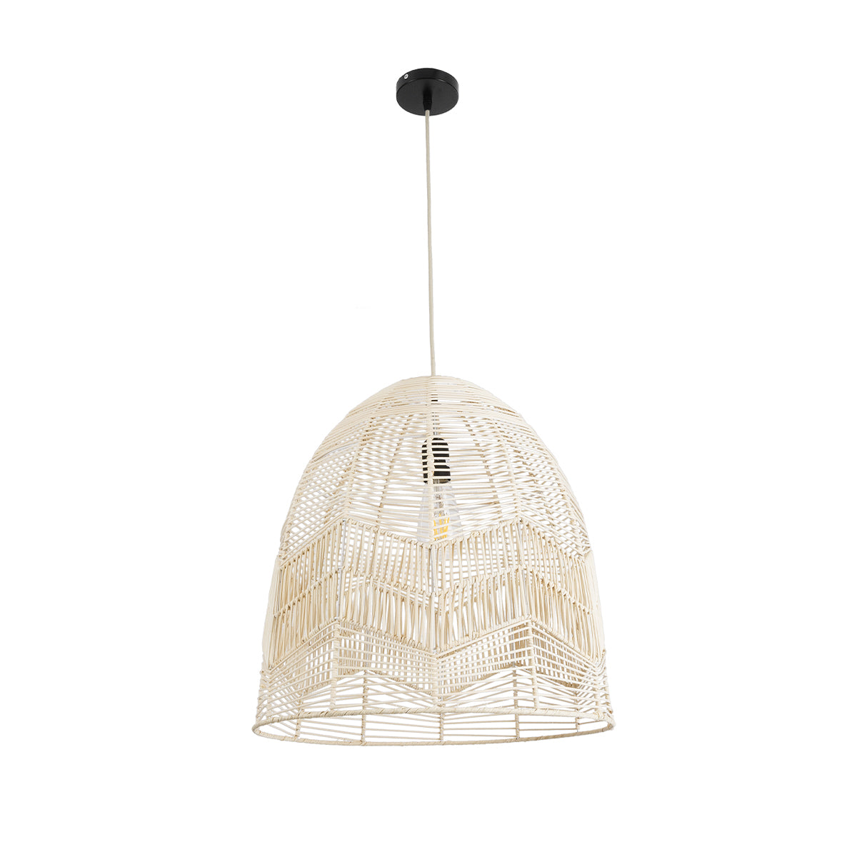 GLOBOSTAR® ALOHA 01751 Boho Κρεμαστό Φωτιστικό Οροφής με Ντουί 1 x E27 AC 220-240V IP20 - Μπεζ - Μ45 x Π45 x Υ48cm - ledmania.gr