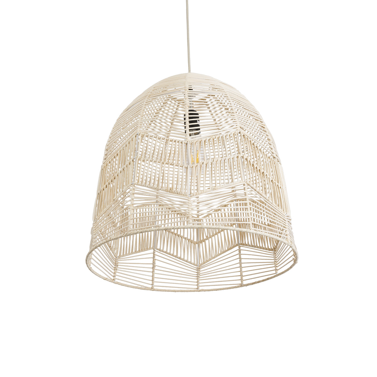 GLOBOSTAR® ALOHA 01751 Boho Κρεμαστό Φωτιστικό Οροφής με Ντουί 1 x E27 AC 220-240V IP20 - Μπεζ - Μ45 x Π45 x Υ48cm - ledmania.gr