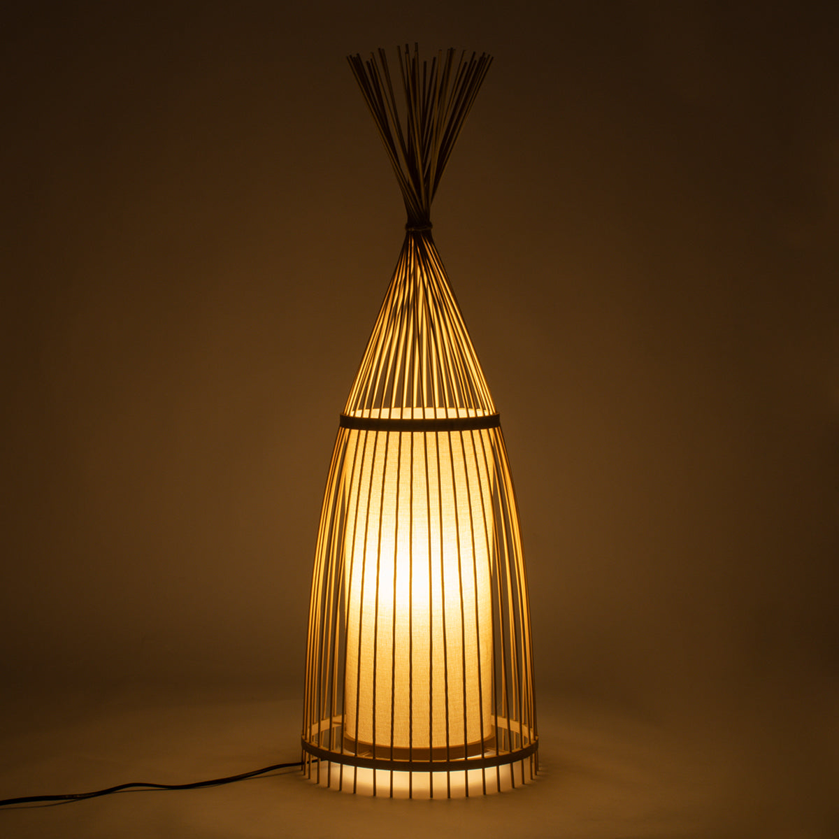 GLOBOSTAR® AZORES 01753 Boho Επιδαπέδιο Φωτιστικό με Ντουί 1 x E27 AC 220-240V IP20 - Μπεζ - Μ30 x Π30 x Υ90cm - ledmania.gr