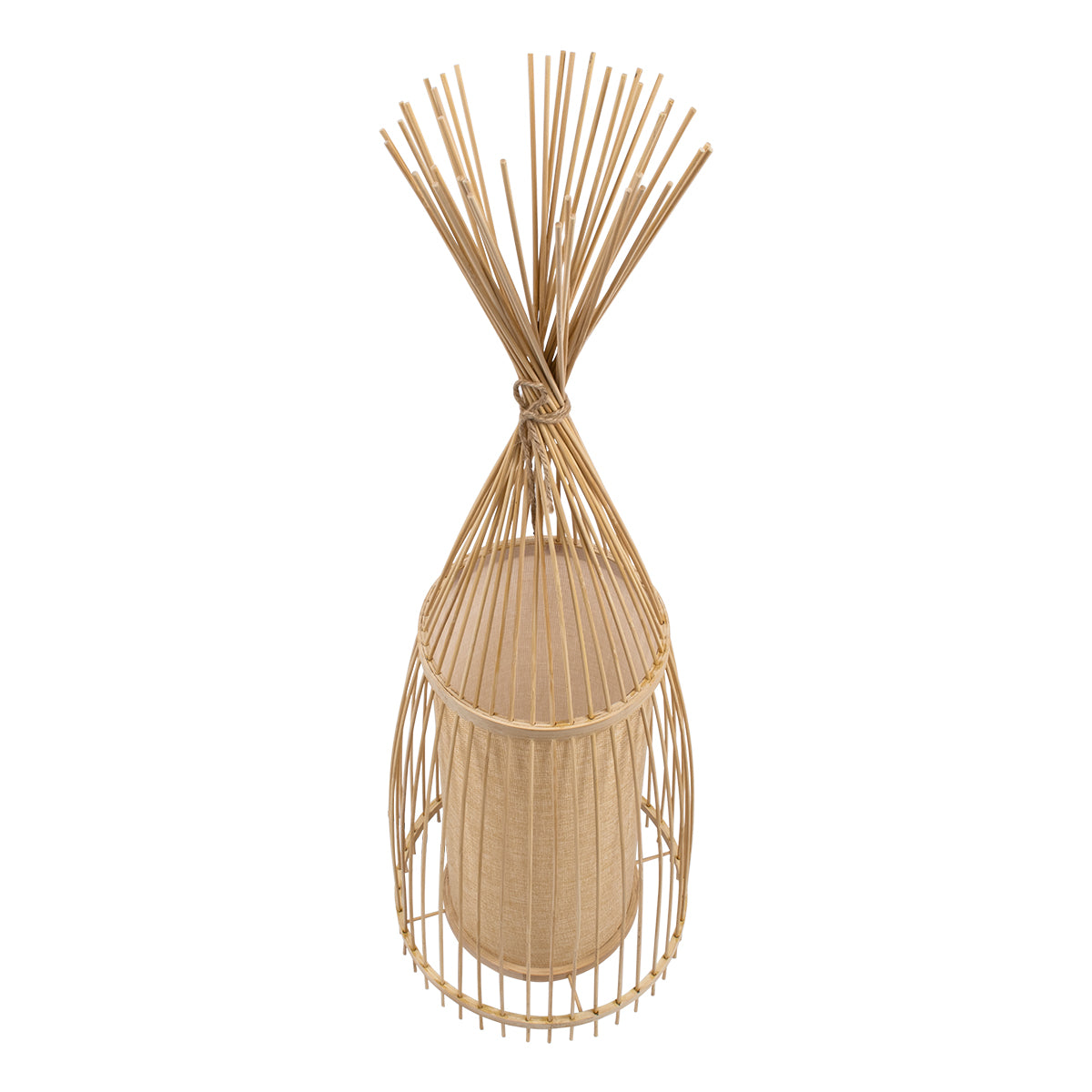 GLOBOSTAR® AZORES 01753 Boho Επιδαπέδιο Φωτιστικό με Ντουί 1 x E27 AC 220-240V IP20 - Μπεζ - Μ30 x Π30 x Υ90cm - ledmania.gr