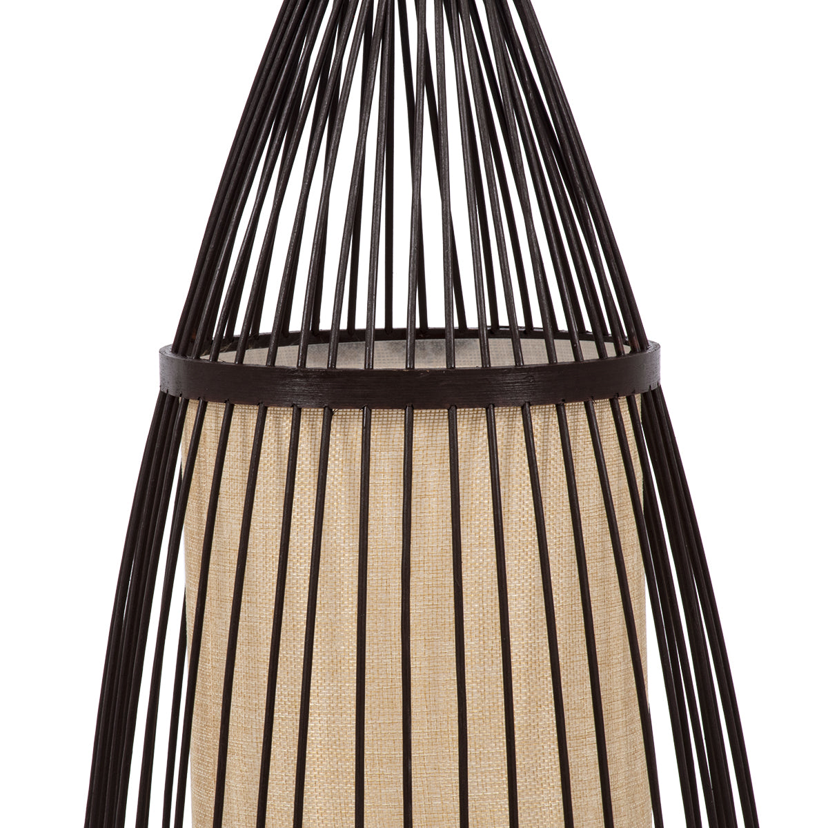 GloboStar® AZORES 01754 Boho Επιδαπέδιο Φωτιστικό Μονόφωτο 1 x E27 IP20 Καφέ & Μπεζ Ξύλο - Μ30 x Π30 x Υ90cm - ledmania.gr