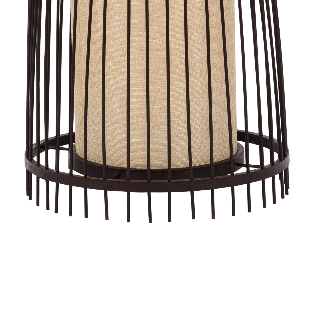 GloboStar® AZORES 01754 Boho Επιδαπέδιο Φωτιστικό Μονόφωτο 1 x E27 IP20 Καφέ & Μπεζ Ξύλο - Μ30 x Π30 x Υ90cm - ledmania.gr