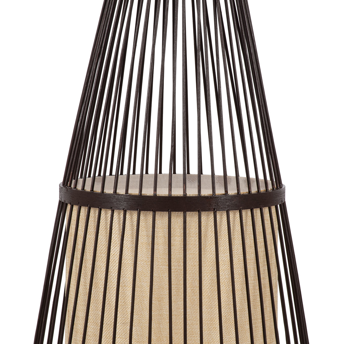 GloboStar® AZORES 01756 Boho Επιδαπέδιο Φωτιστικό Μονόφωτο 1 x E27 IP20 Καφέ & Μπεζ Ξύλο - Μ40 x Π40 x Υ150cm - ledmania.gr