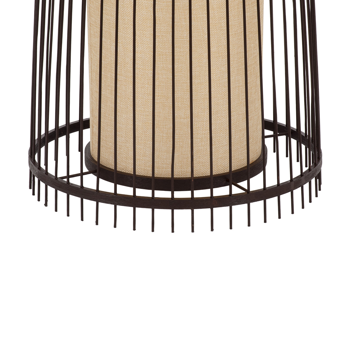 GloboStar® AZORES 01756 Boho Επιδαπέδιο Φωτιστικό Μονόφωτο 1 x E27 IP20 Καφέ & Μπεζ Ξύλο - Μ40 x Π40 x Υ150cm - ledmania.gr