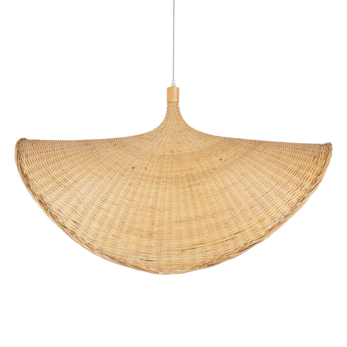GloboStar® CUBA 01769 Boho Κρεμαστό Φωτιστικό Ανάρτηση Μονόφωτο 1 x E27 IP20 Μπεζ Ξύλο - Μ100 x Π100 x Υ55cm - ledmania.gr