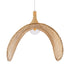 GloboStar® CUBA 01769 Boho Κρεμαστό Φωτιστικό Ανάρτηση Μονόφωτο 1 x E27 IP20 Μπεζ Ξύλο - Μ100 x Π100 x Υ55cm - ledmania.gr
