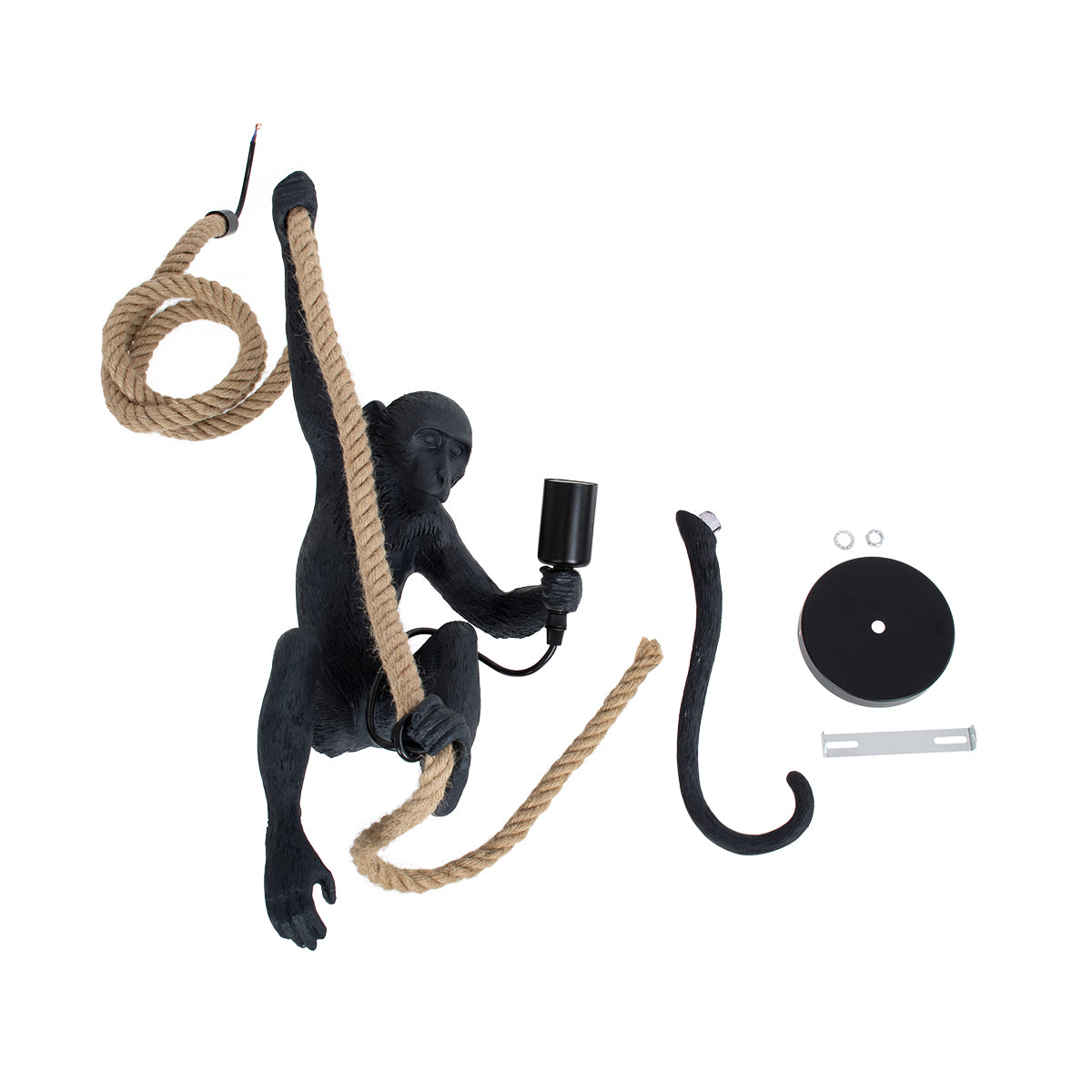 GLOBOSTAR® APES 01801 Μοντέρνο Κρεμαστό Φωτιστικό Οροφής με Ντουί 1 x E27 AC 220-240V IP20 - Μαύρο & Μπεζ - Μ26 x Π28 x Υ69cm - ledmania.gr