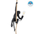GLOBOSTAR® APES 01801 Μοντέρνο Κρεμαστό Φωτιστικό Οροφής με Ντουί 1 x E27 AC 220-240V IP20 - Μαύρο & Μπεζ - Μ26 x Π28 x Υ69cm