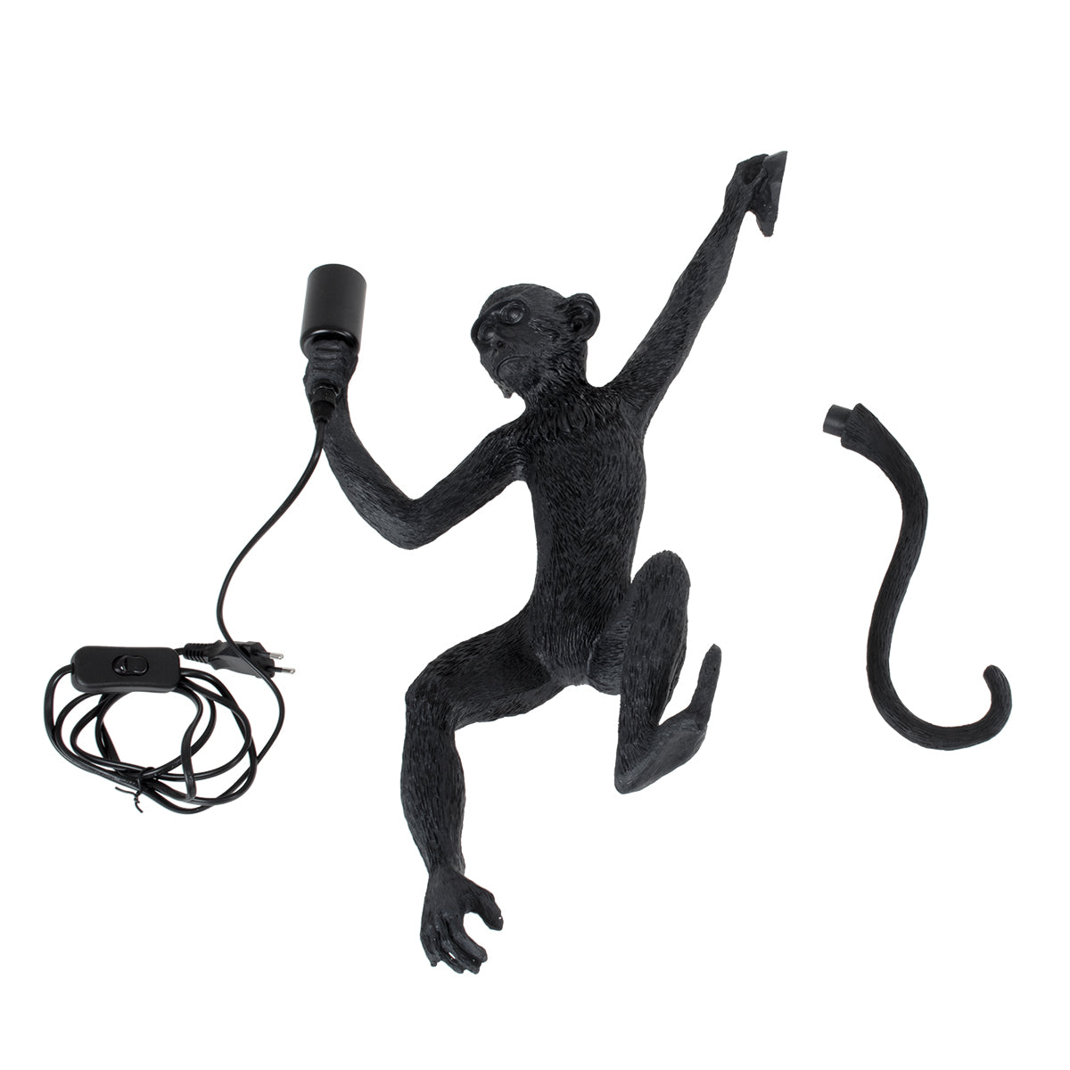 GLOBOSTAR® APES 01804 Μοντέρνο Φωτιστικό Τοίχου - Απλίκα με Ντουί 1 x E27 AC 220-240V IP20 - Μαύρο - Μ34 x Π31 x Υ61cm - ledmania.gr