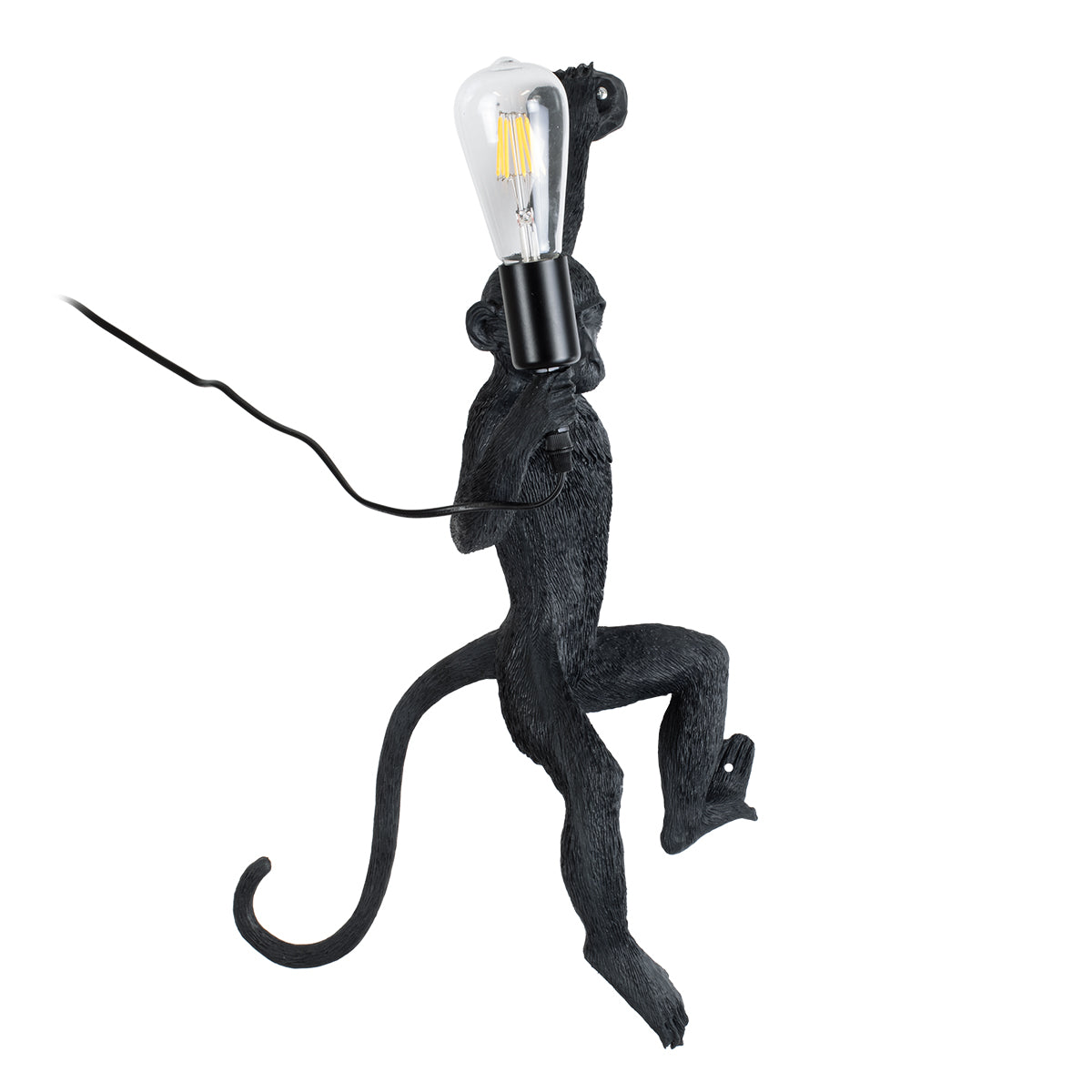 GLOBOSTAR® APES 01804 Μοντέρνο Φωτιστικό Τοίχου - Απλίκα με Ντουί 1 x E27 AC 220-240V IP20 - Μαύρο - Μ34 x Π31 x Υ61cm - ledmania.gr