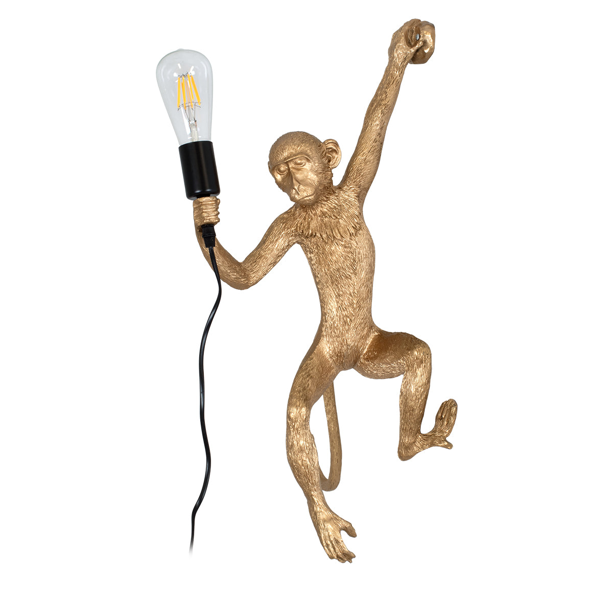 GLOBOSTAR® APES 01806 Μοντέρνο Φωτιστικό Τοίχου - Απλίκα με Ντουί 1 x E27 AC 220-240V IP20 - Χρυσό & Μαύρο - Μ34 x Π31 x Υ61cm - ledmania.gr