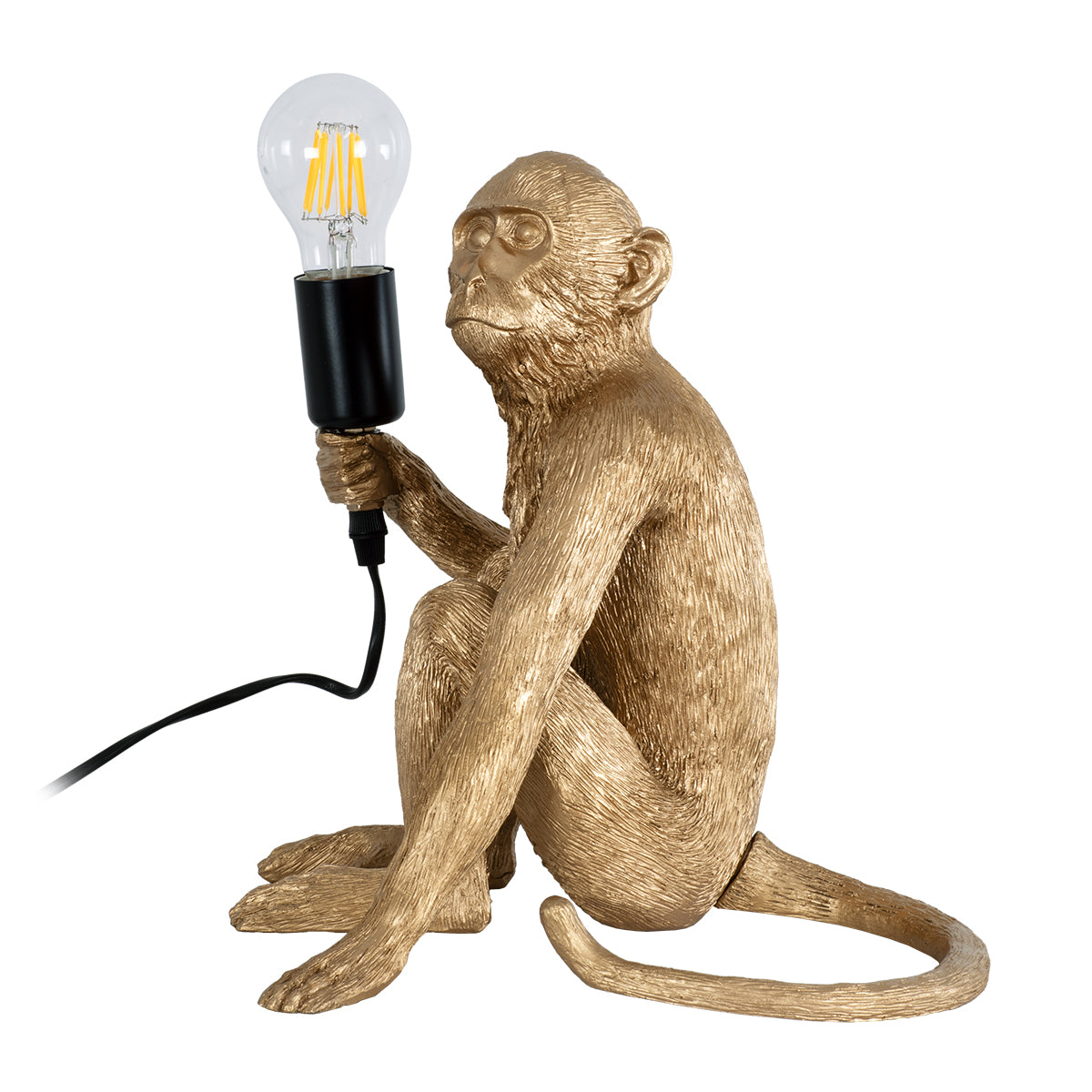 GLOBOSTAR® APES 01809 Μοντέρνο Επιτραπέζιο Φωτιστικό Πορτατίφ με Ντουί 1 x E27 AC 220-240V IP20 - Χρυσό - Μ30 x Π27 x Υ30cm - ledmania.gr